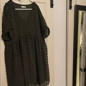 Elegant Olive Green Women's Dress